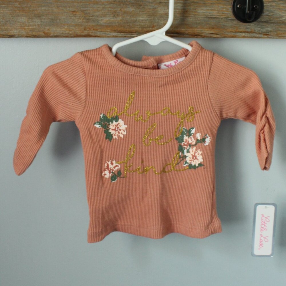 ☀️ 4/$20 Little Lass Size 0-3M L/S Waffle Shirt